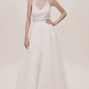 Jenny Yoo Peri Organza Ivory Bridal Detachable Wedding OverSkirt by BHLDN Anthr